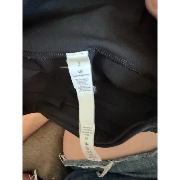 Lululemon Black High-Rise Cropped Activewear Leggings Size 2 - Picture 3 of 6